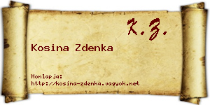 Kosina Zdenka névjegykártya